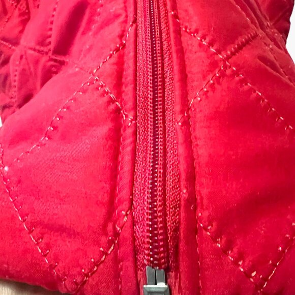 Jane Ashley-Women's Red/Black High Collar Quilted Vest-Medium--Zip Up Front-Pock - Picture 9 of 16